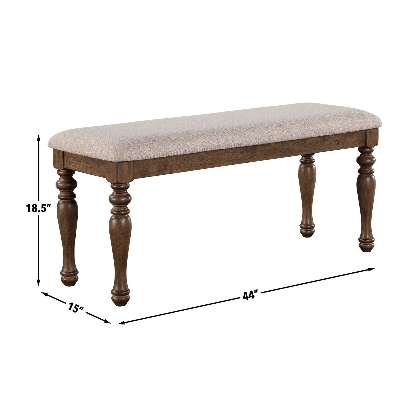 Joanna - Bench - Brown - Hornell Furniture Outlet