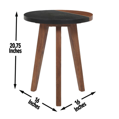 Caspian - Round Accent End Table - Brown - Hornell Furniture Outlet