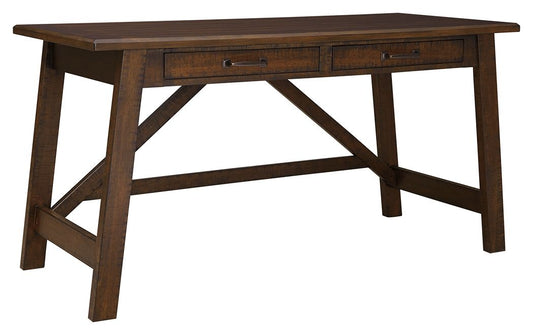 Baldridge - Rustic Brown - Home Office Large Leg Desk - Hornell Furniture Outlet