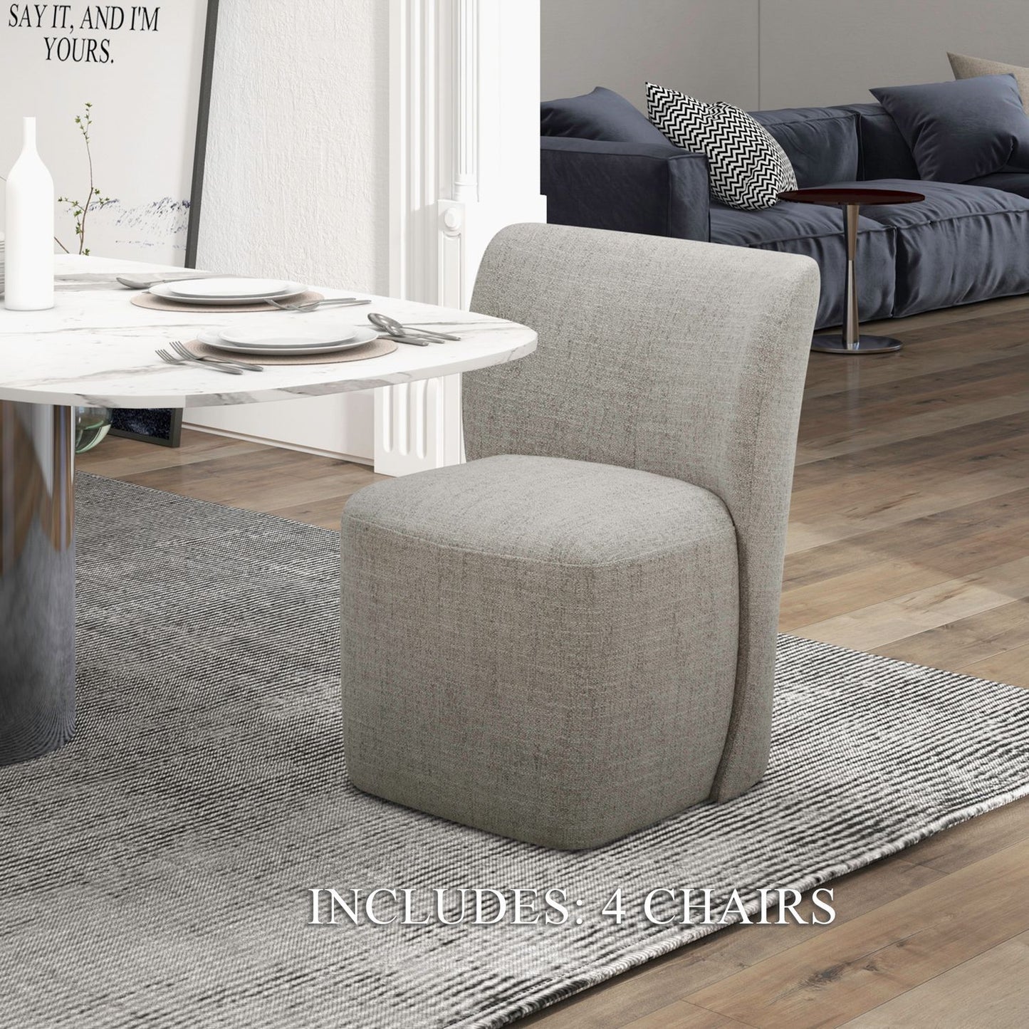 Accent Dining - Fabric Dining Chairs (Set of 4) - Hornell Furniture Outlet