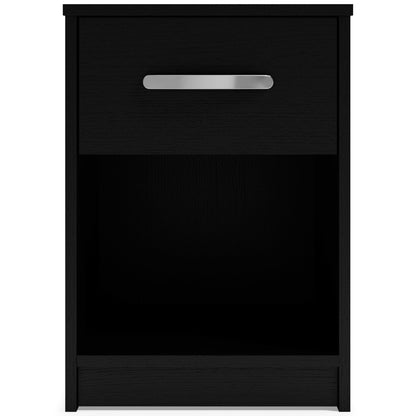 Finch - Black - One Drawer Night Stand - 23" Height - Hornell Furniture Outlet