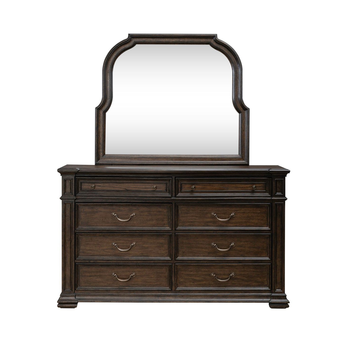 Provence Park - Dresser & Mirror - Brown - Hornell Furniture Outlet