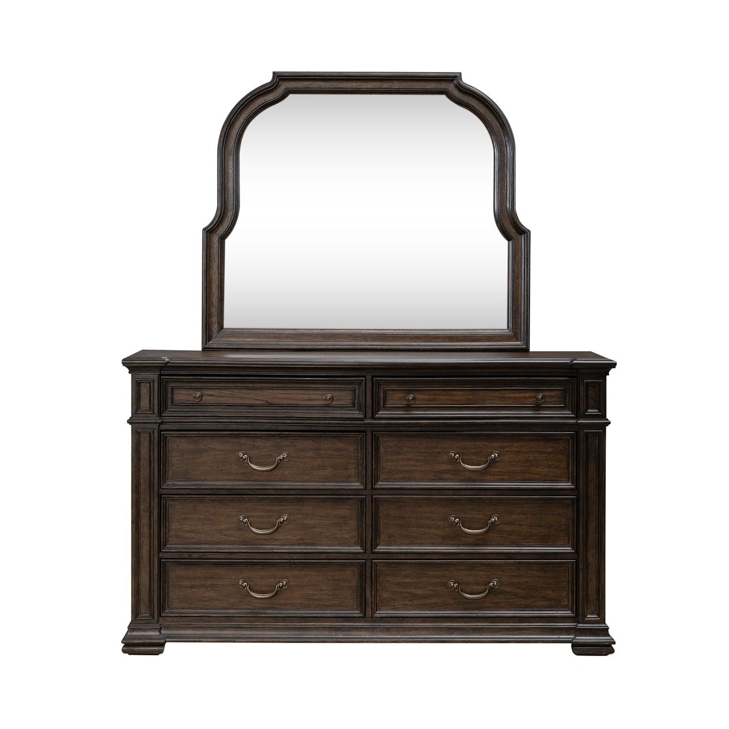 Provence Park - Dresser & Mirror - Brown - Hornell Furniture Outlet