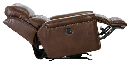 Ceretti - Power Wall Hugger Recliner - Brown Top Grain Italian Leather Match - Hornell Furniture Outlet