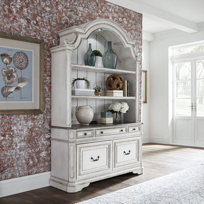 Magnolia Manor - 3 Piece Home Office Set (Desk & Hutch) - White - Hornell Furniture Outlet