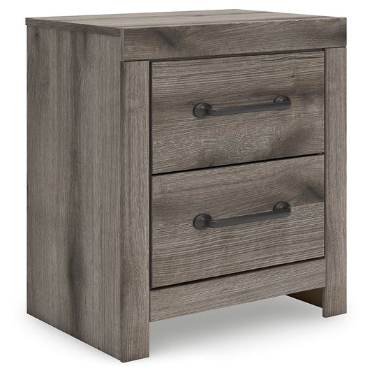Graystorm - Brown Gray - Two Drawer Night Stand - Hornell Furniture Outlet