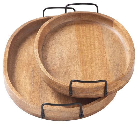 Jocelyne - Brown / Black - Tray Set (Set of 2) - Hornell Furniture Outlet