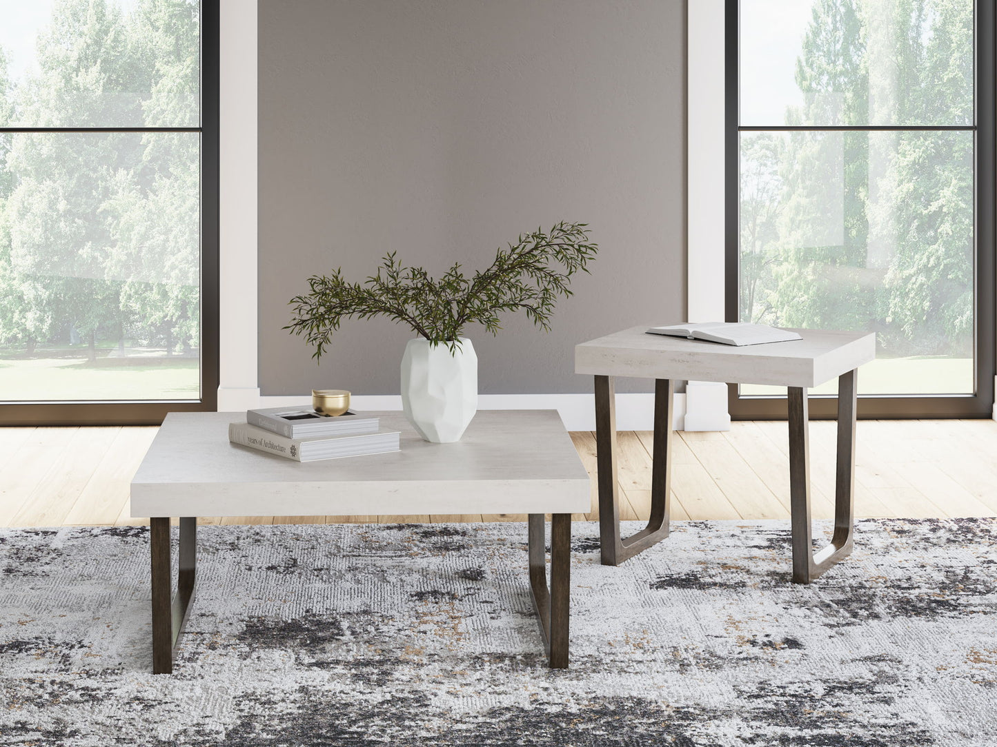 Westenfort - Occasional Table Set (Set of 2) - Espresso / Gray - Hornell Furniture Outlet