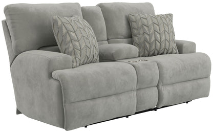 Renaldo - Power Console Loveseat With Zero Gravity Recline - Stone - Hornell Furniture Outlet