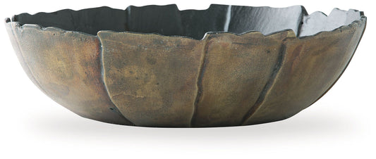 Aidman - Bowl - Black / Antique Gold Finish - Hornell Furniture Outlet