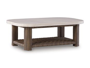 Dolan Creek - Rectangular Cocktail Table - Beige / Brown - Hornell Furniture Outlet