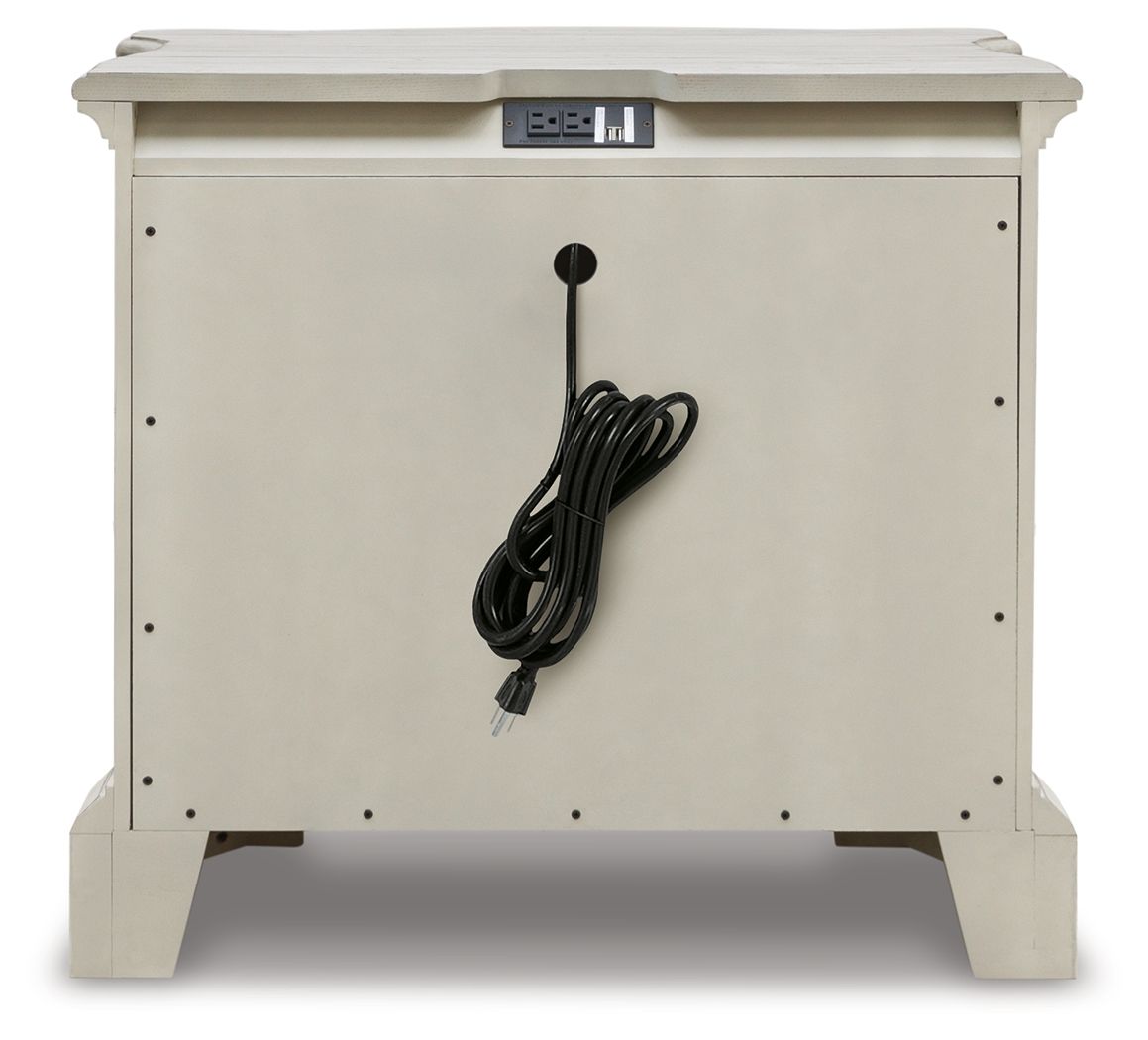 Arlendyne - Antique White - Three Drawer Night Stand - Hornell Furniture Outlet