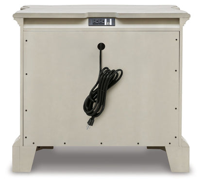 Arlendyne - Antique White - Three Drawer Night Stand - Hornell Furniture Outlet