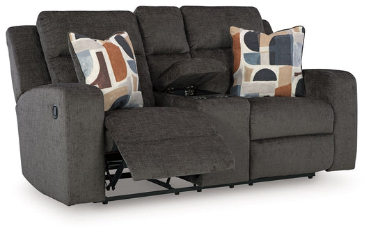 Kanlow - Dbl Reclining Loveseat With Console - Hornell Furniture Outlet