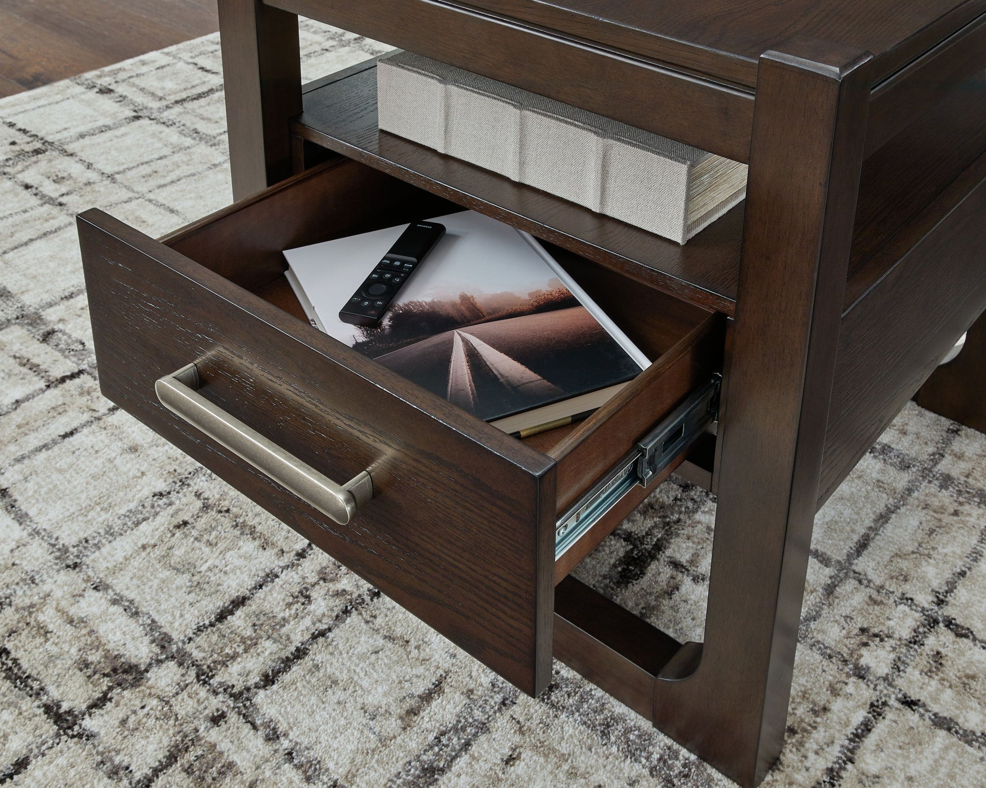 Breckington - Dark Brown - Square End Table - Hornell Furniture Outlet