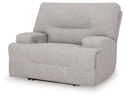 Acklen Place - 4 Pc. - 3 - Piece Power Reclining Sectional Sofa With Raf Chaise, Wide Seat Power Recliner - Pewter - Hornell Furniture Outlet
