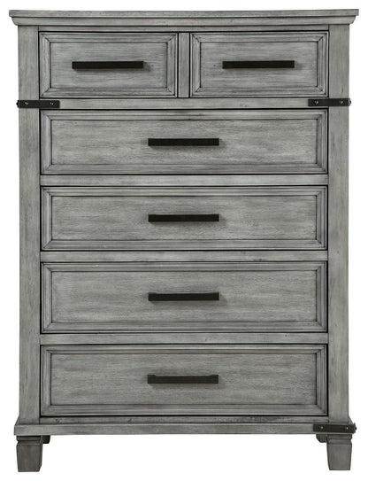 Russelyn - Gray - Five Drawer Chest - Hornell Furniture Outlet