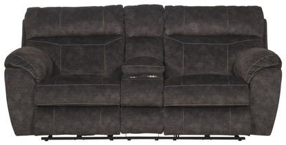 Sedona - Power Hdrst With Lumbar Lay Flat Reclining Console Loveseat With Storage & Cupholders - Hornell Furniture Outlet