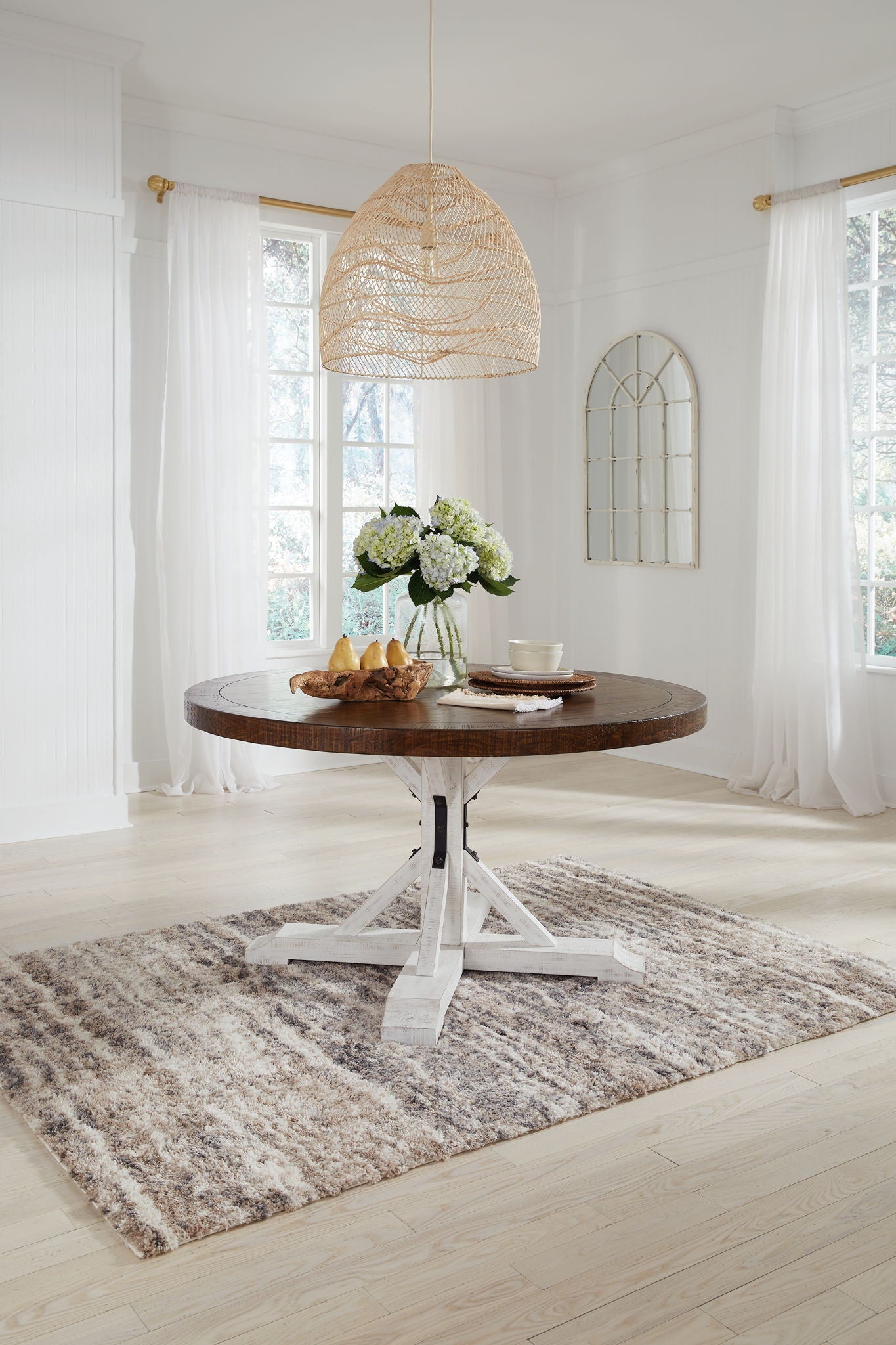 Valebeck - White / Brown - Dining Table - Hornell Furniture Outlet