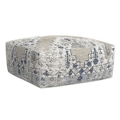 Kira - Jacquard Woven Pouf - Green - Hornell Furniture Outlet