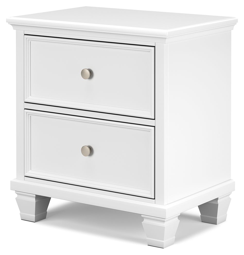Fortman - White - Two Drawer Night Stand - Hornell Furniture Outlet