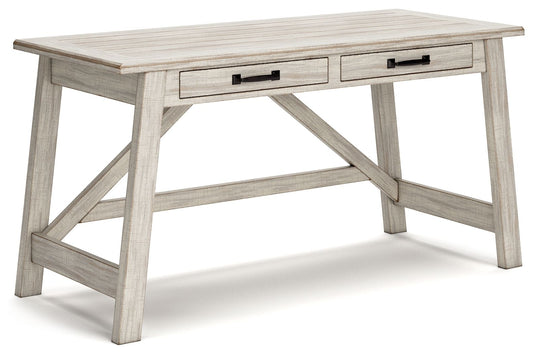 Carynhurst - Whitewash - Home Office Large Leg Desk - Hornell Furniture Outlet