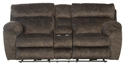 Sedona - Power Hdrst With Lumbar Lay Flat Reclining Console Loveseat With Storage & Cupholders - Hornell Furniture Outlet