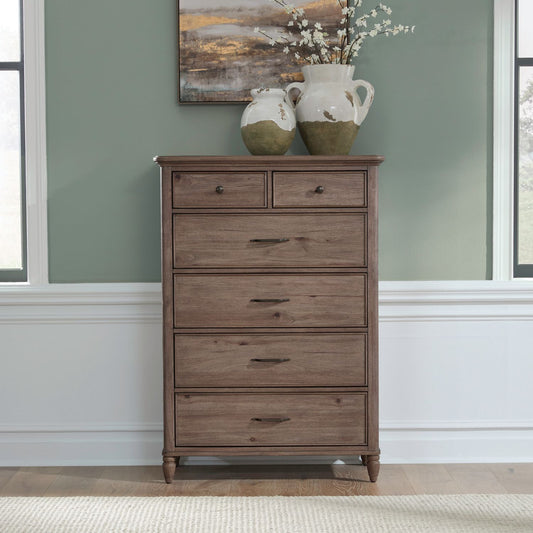 Hickory Grove - 6 Drawer Chest - Heirloom Brown - Hornell Furniture Outlet