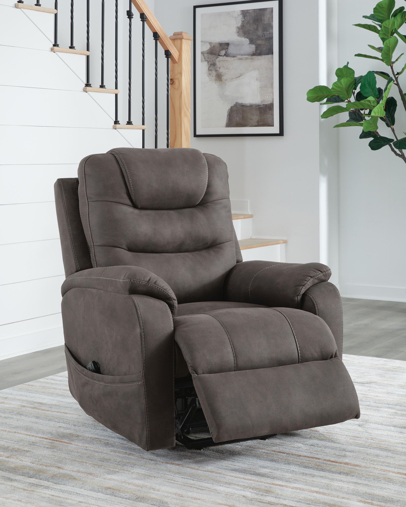 Snowfield - Power Lift Recliner - Gunmetal - Hornell Furniture Outlet
