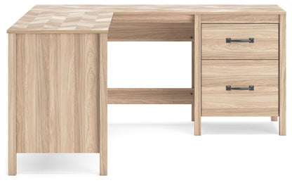 Battelle - Tan - 60" Home Office Desk With Return - Hornell Furniture Outlet