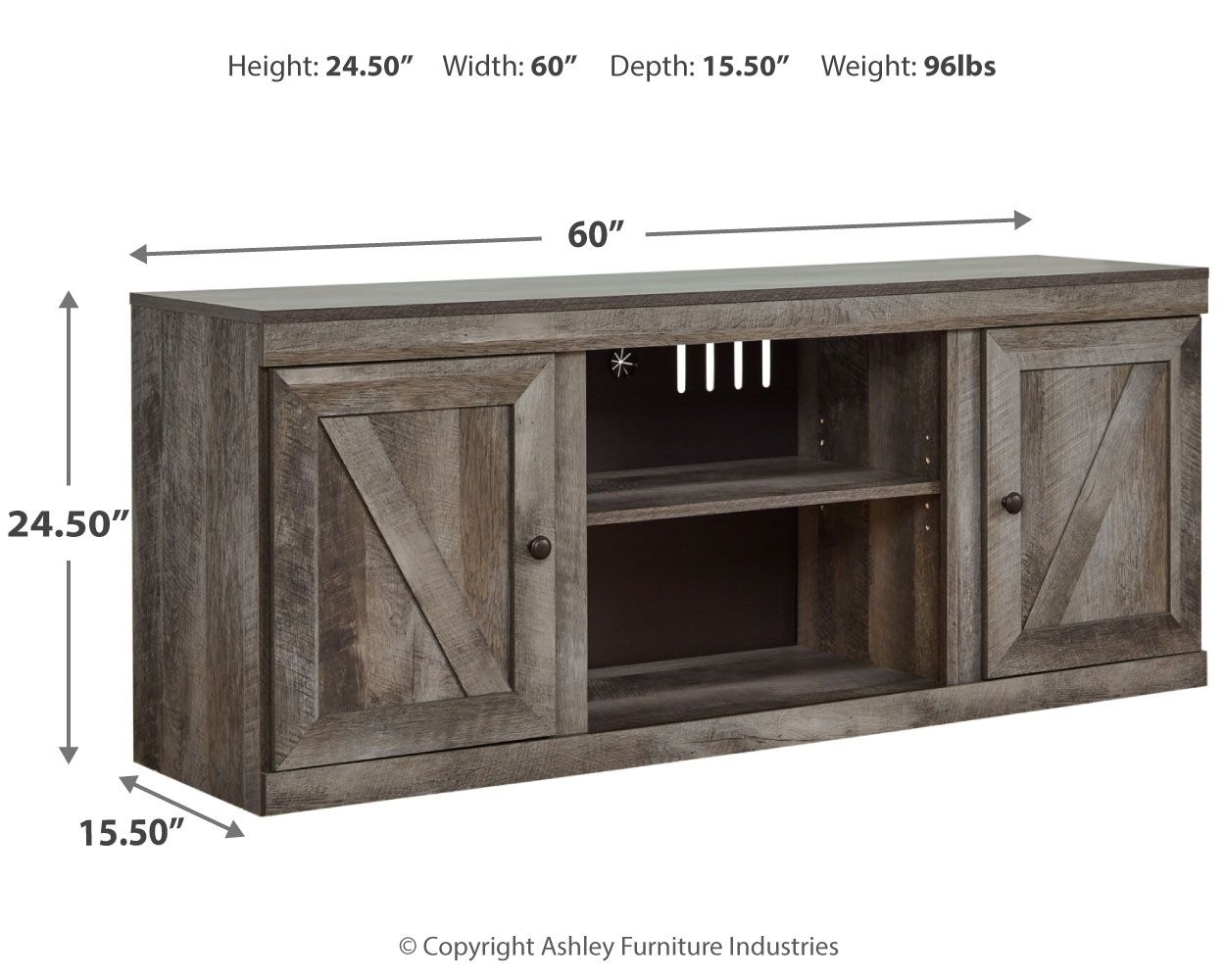 Wynnlow - TV Stand With Fireplace Option - Hornell Furniture Outlet