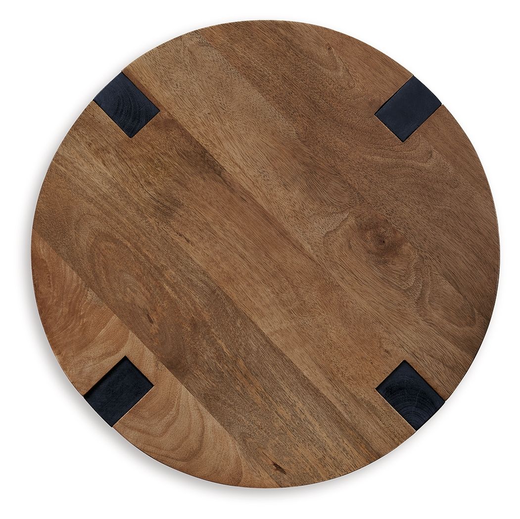 Hanneforth - Round End Table - Brown - Hornell Furniture Outlet