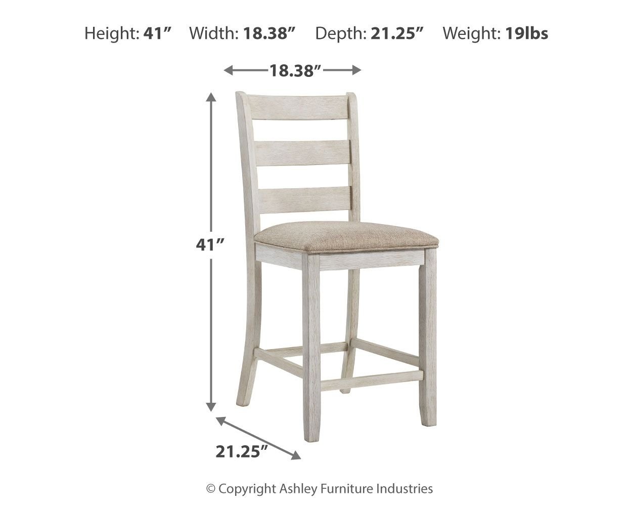 Skempton - Upholstered Barstool (Set of 2) - White - Hornell Furniture Outlet