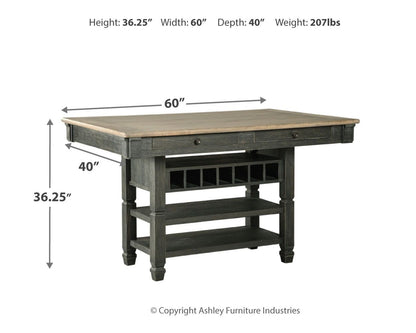 Tyler Creek - Black / Gray - Rectangular Dining Room Counter Table - Hornell Furniture Outlet