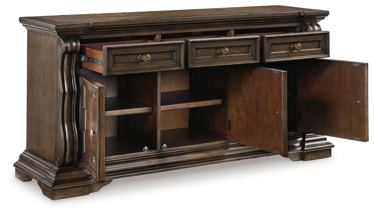 Maylee - Dark Brown - Dining Room Buffet - Hornell Furniture Outlet