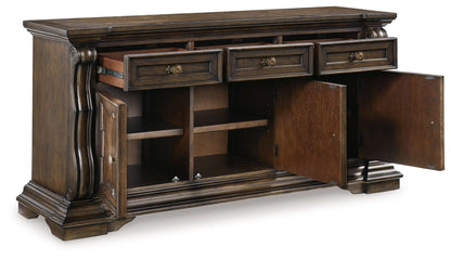 Maylee - Dark Brown - Dining Room Buffet - Hornell Furniture Outlet