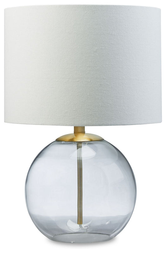 Samder - White - Glass Table Lamp - Hornell Furniture Outlet