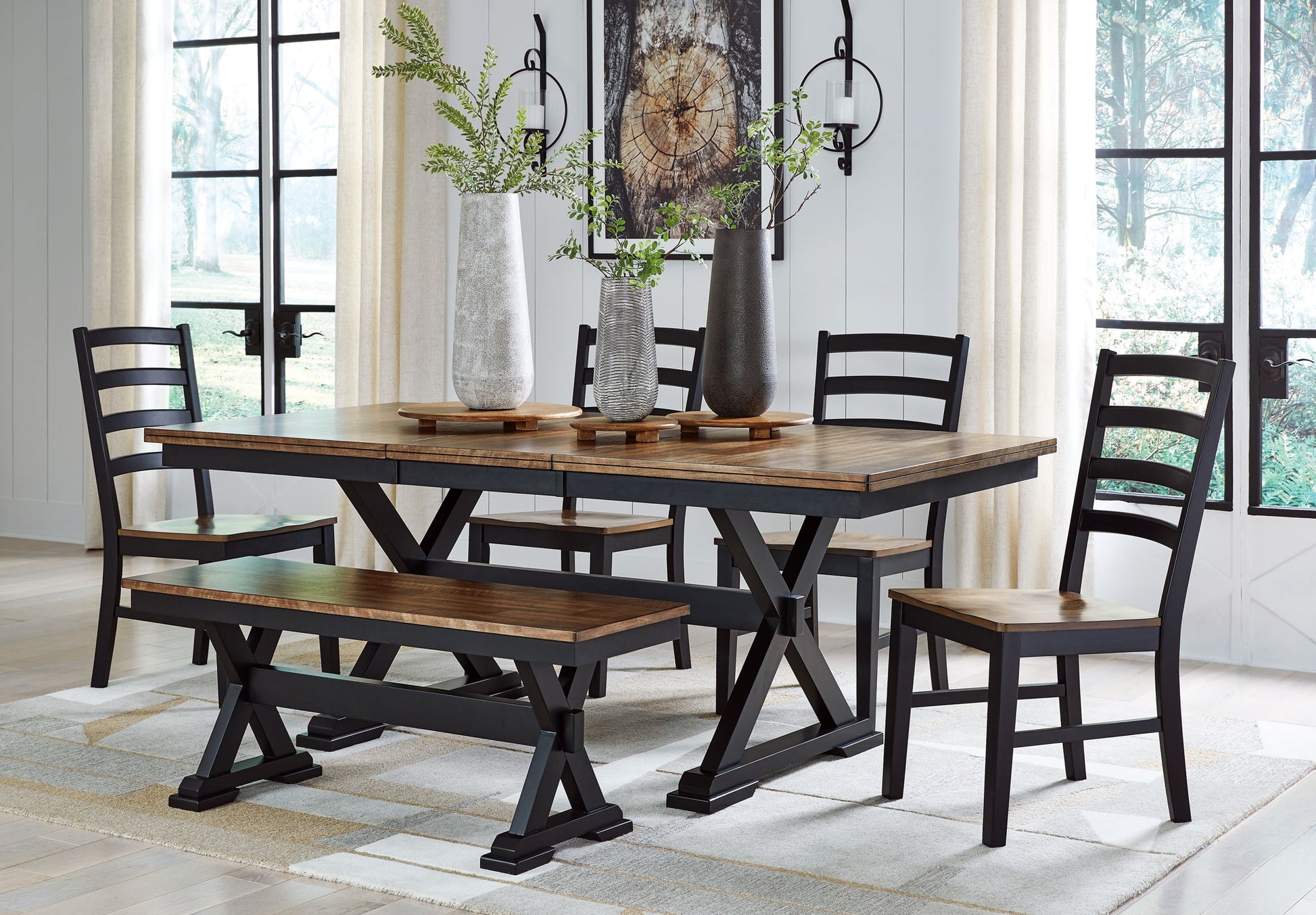 Wildenauer - Brown / Black - Dining Room Side Chair (Set of 2) - Hornell Furniture Outlet