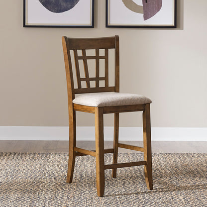 Santa Rosa - Lattice Back Counter Chair - Light Brown - Hornell Furniture Outlet