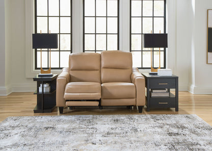 Mosswell - Power Reclining Loveseat With Adj Headrest - Toffee - Hornell Furniture Outlet