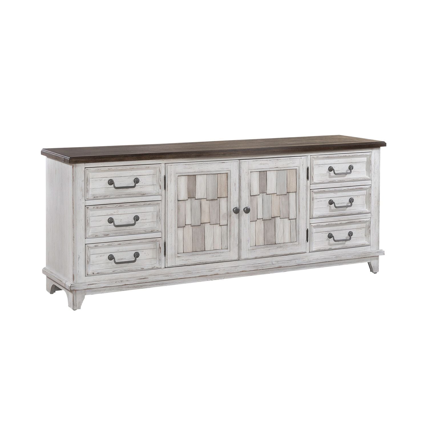 River Place - 75" Entertainment Console - White - Hornell Furniture Outlet
