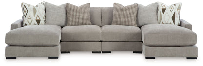 Aslan Court - Sectional With Ottoman Set - Hornell Furniture Outlet