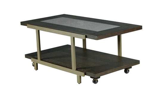 Terrell - Cocktail Table With Caster - Brown - Hornell Furniture Outlet