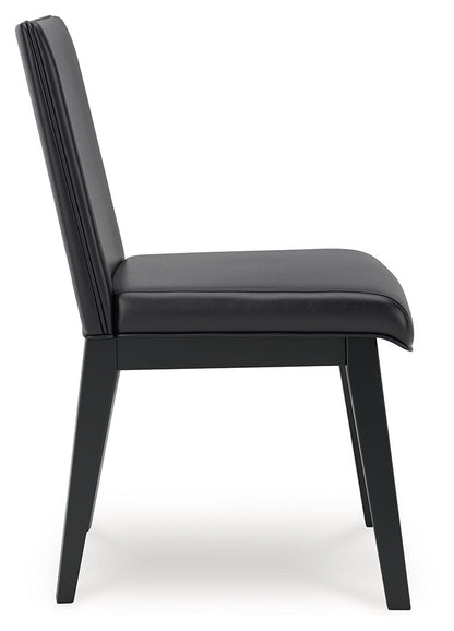Jettaya - Black - Dining Upholstered Side Chair (Set of 2) - Hornell Furniture Outlet