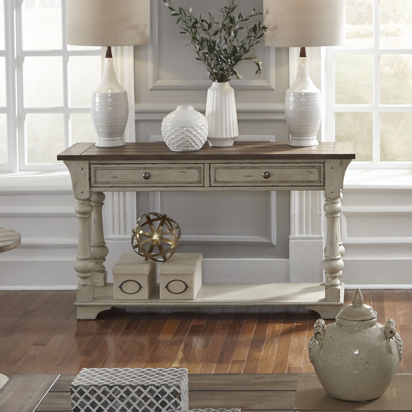 Morgan Creek - Sofa Table - White - Hornell Furniture Outlet