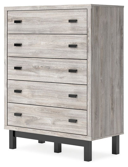 Vessalli - Black / Gray - Five Drawer Wide Chest - Hornell Furniture Outlet