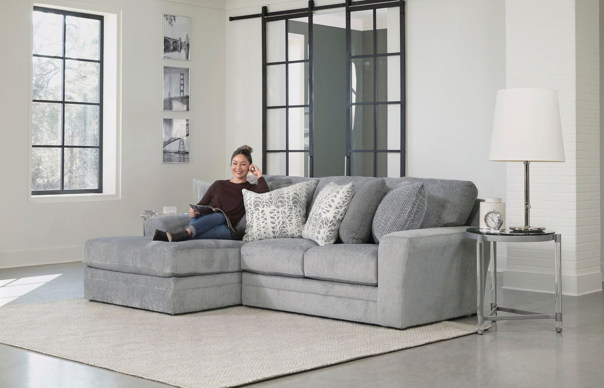 Glacier - Sectional With Included Accent Pillows - Hornell Furniture Outlet