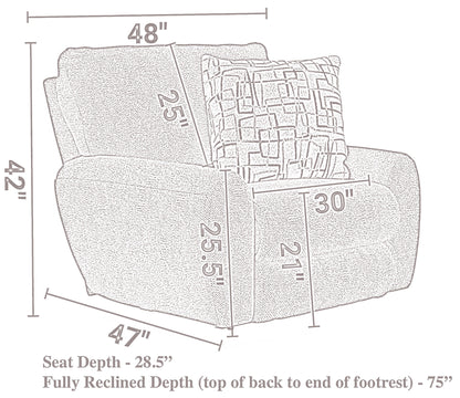 Maxwell - Power Deep Seat Lay Flat Recliner - Hornell Furniture Outlet