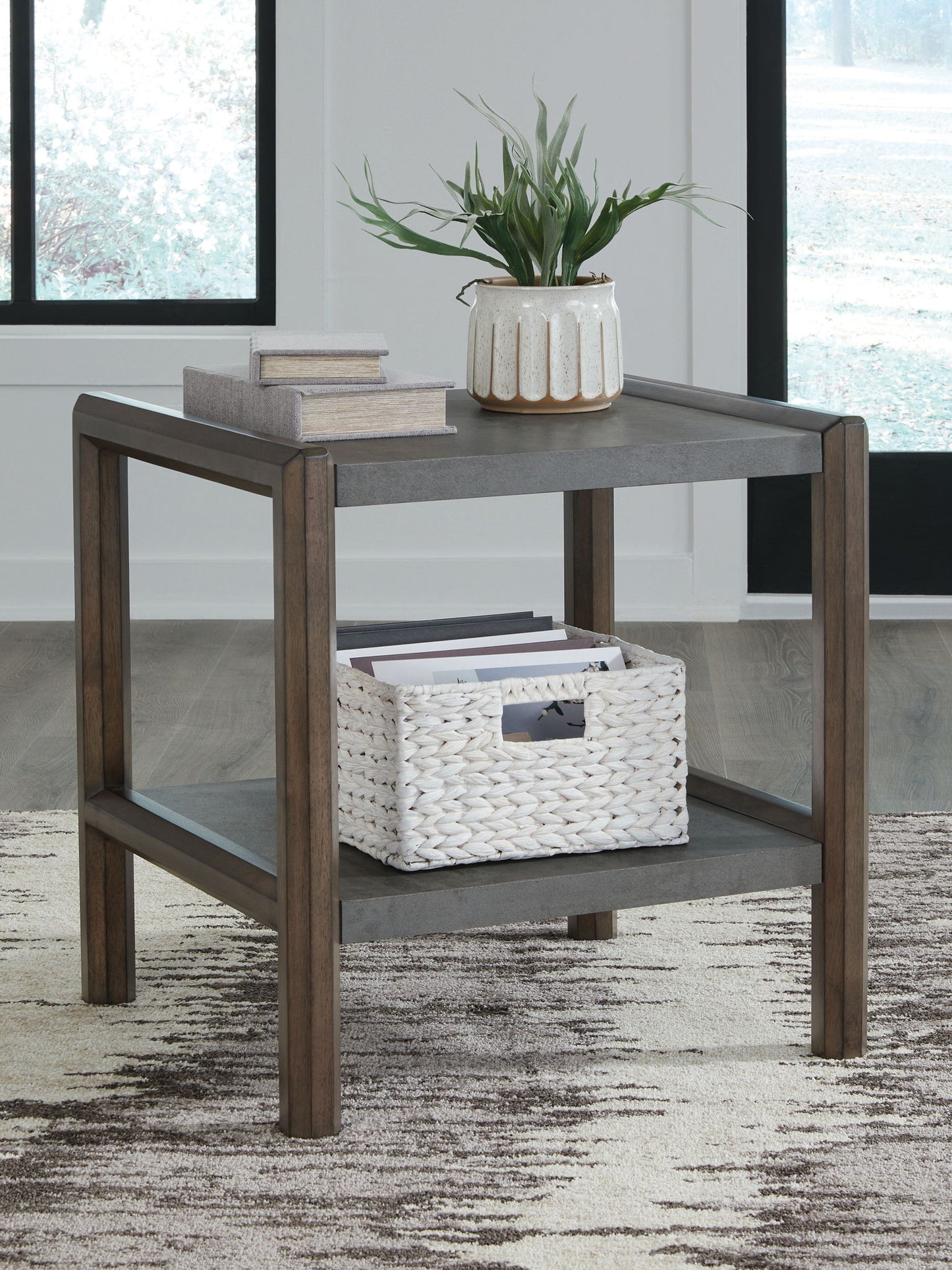 Kallenny - Brown / Gray - Rectangular End Table - Hornell Furniture Outlet