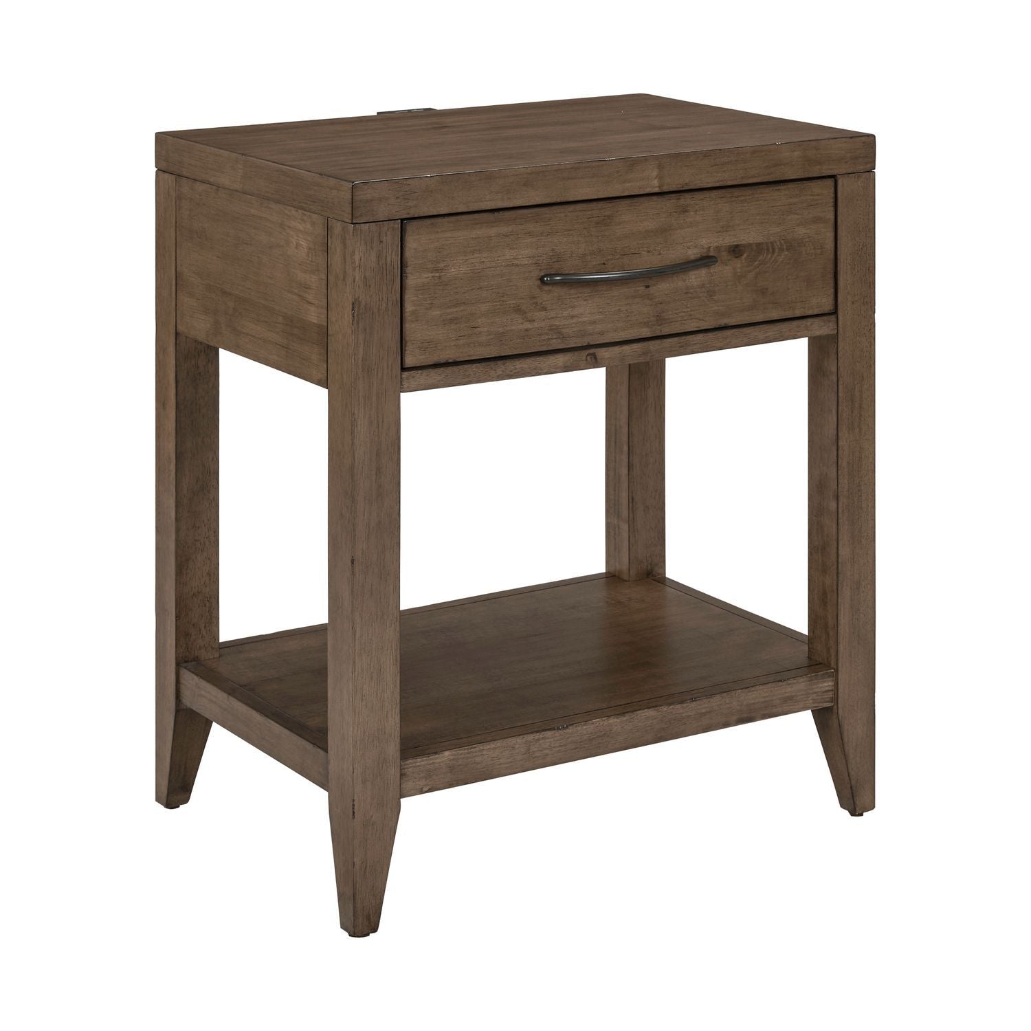 Shaker Lakes - Open Nightstand With Charging Station - Brown - Hornell Furniture Outlet